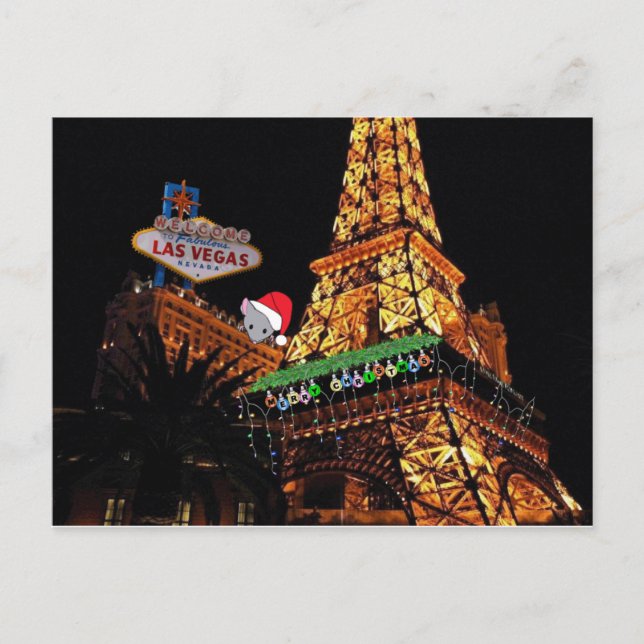 Personalise your own Las Vegas Christmas Postcard (Front)