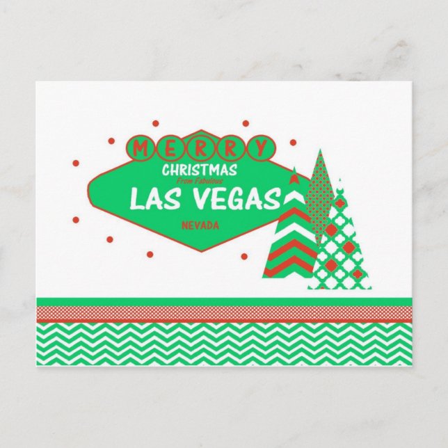 Personalise your own Las Vegas Christmas Postcard. Postcard (Front)
