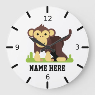 Personalise Your Own Monkey Large Clock
