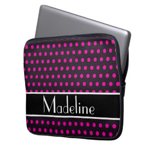 Personalise your own polka-dot abstract laptop sleeve