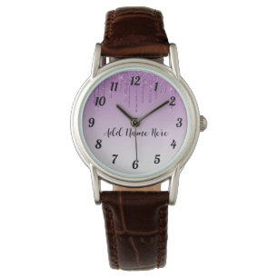 Personalise Your Own Purple Dripping Glitter Watch