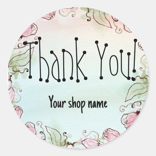 Personalise your own thank you stickers (Front)