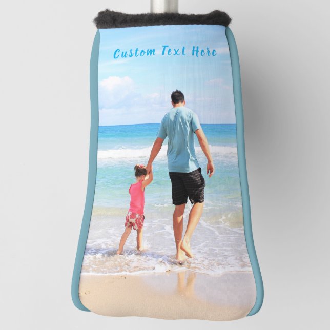 Personalise Your Photo Golf Head Cover Custom Text (Rotate 90)