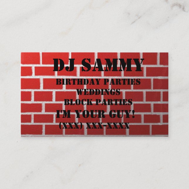 Personalise Your red brick wall Business Card (Front)