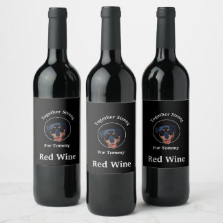 Personalise Your Rottweiler Photo & Text Wine Label
