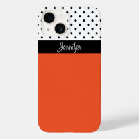 Personalise Your Style with Orange Black White Dot