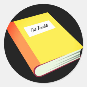 Personalise Your Yellow Book Emoji Classic Round Sticker