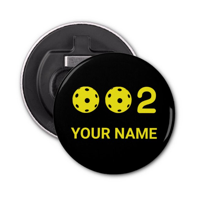 Personalised  0 0 2 funny pickleball score bottle opener (Front)