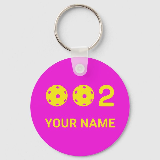 Personalised 0 0 2 Funny Pickleball score Key Ring (Front)