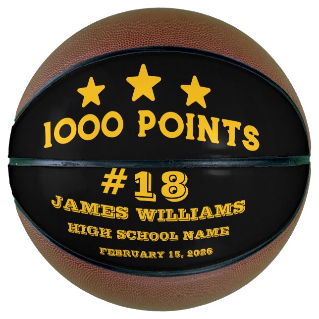 Personalised 1000 Points Gift for Players  Basketball (Front)