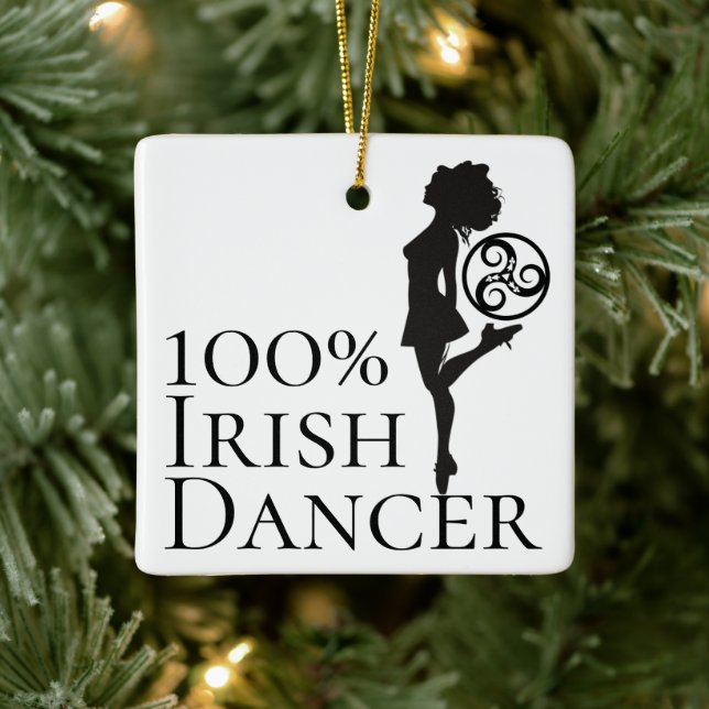 Personalised 100% Irish Dancer Christmas Ceramic Ornament (Tree)