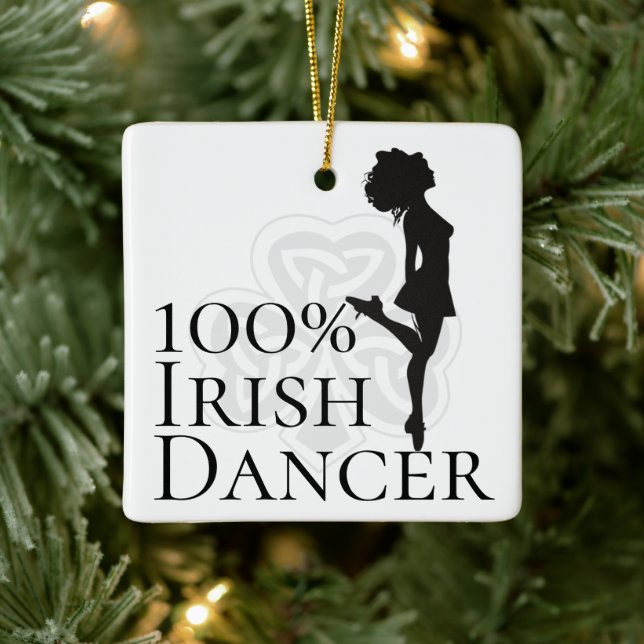Personalised 100% Irish Dancer Hard Shoe Christmas Ceramic Ornament (Tree)