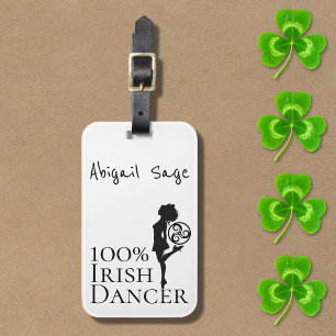 Personalised 100% Irish Dancer Hard Shoe Dance Luggage Tag