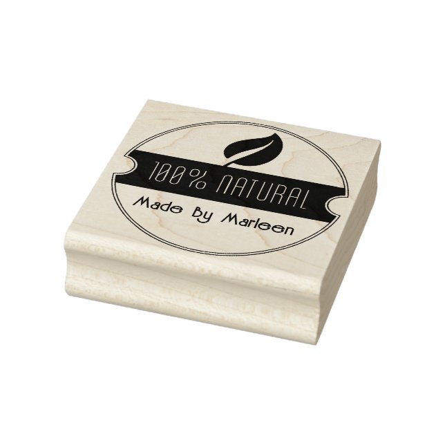 Personalised '100% Natural' Wooden Stamp (Stamp)
