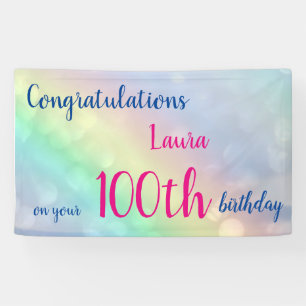 Personalised 100th Birthday Banner