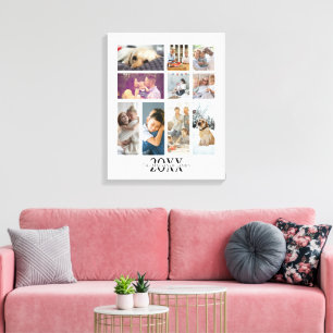 Personalised 10 Photo and Text Family Collage Canvas Print