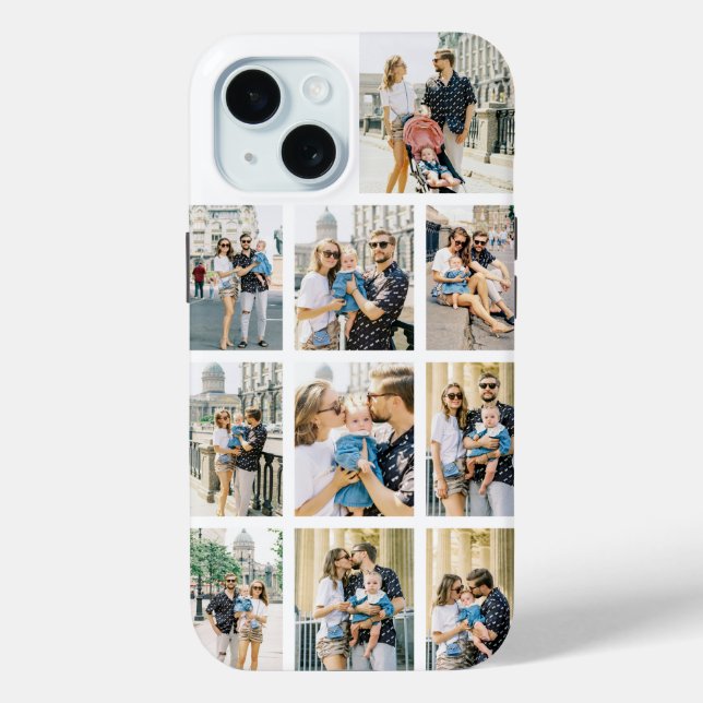 Personalised 10 Photo Collage Case-Mate iPhone Case (Back)