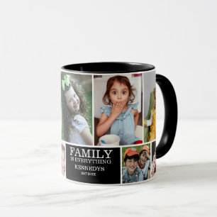 Personalised 10 Photo Collage Family Quote Name Mug