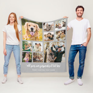 Personalised 10 Photo Collage Fleece Blanket
