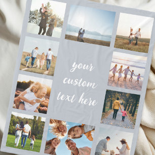 Personalised 10 Photo Collage Fleece Blanket