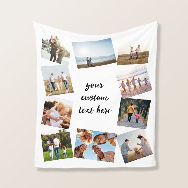 Personalised 10 Photo Collage Fleece Blanket (Creator Uploaded)