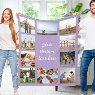 Personalised 10 Photo Collage Fleece Blanket