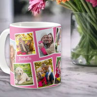 Personalised 10 Photo Collage Pink