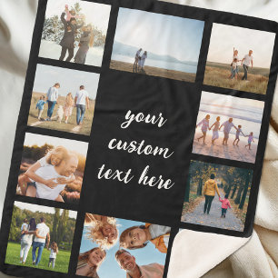 Personalised 10 Photo Collage Sherpa Blanket