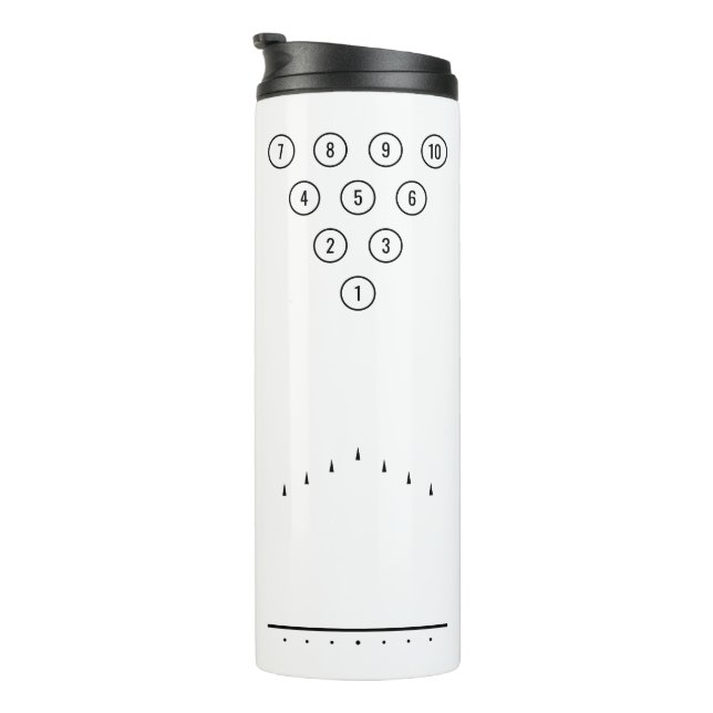 Personalised 10-Pin Bowling Lane Pins Arrows Dots Thermal Tumbler (Rotated Right)
