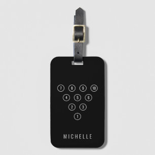Personalised 10-Pin Bowling Pins Layout Sports Luggage Tag