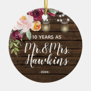 Personalised 10 years anniversary Ornament