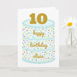 Personalised 10th Birthday Card, Custom Name Card