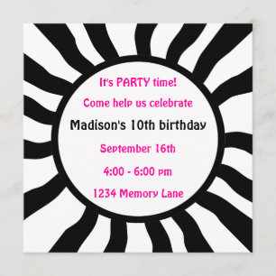 Personalised 10th Birthday Party Invitation