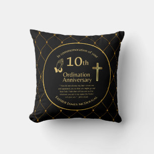 Personalised 10th Ordination Anniversary Priest Th Cushion