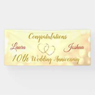 Personalised 10th Wedding Anniversary Banner