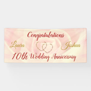 Personalised 10th Wedding Anniversary Banner