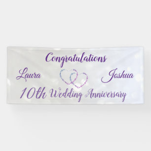 Personalised 10th Wedding Anniversary Banner