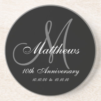Personalised 10th Wedding Anniversary Coaster