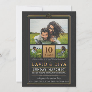 Personalised 10th Wedding Anniversary  Invitation