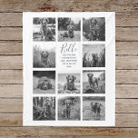 Personalised 11 Photo Collage Black Fleece Blanket<br><div class="desc">Personalised elegant black and white photo fleece blanket features a black background that can be changed to any colour, Simply add 11 photos of your choice and your own personalised text in chic handwritten script calligraphy and modern stylish typography. Makes a wonderful keepsake gift for yourself, your family & friends....</div>
