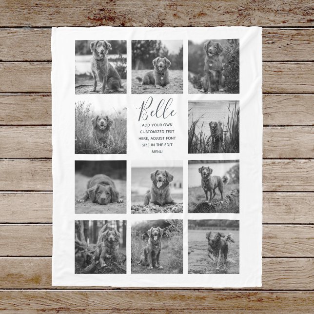 Personalised 11 Photo Collage Black Fleece Blanket (Creator Uploaded)