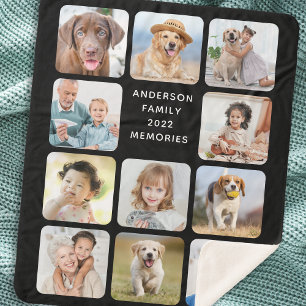Personalised 11 Photo Collage Create Your Own Sherpa Blanket