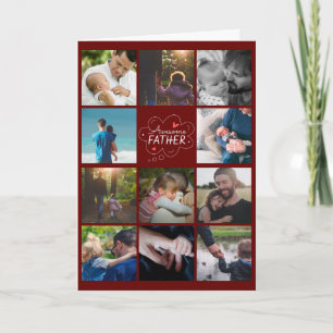 Personalised 11 Photo Collage Father's Day Card