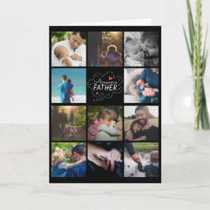 Personalised 11 Photo Collage Father's Day Card