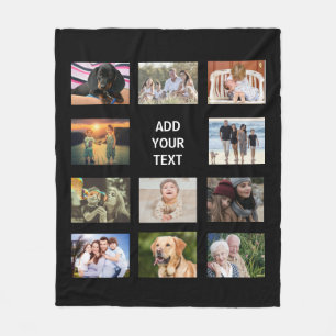 Personalised 11 Photo Collage Fleece Blanket
