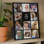 Personalised 11 Photo Collage Plaque<br><div class="desc">Personalised picture plaque featuring a black background that can be changed to any colour,  11 photos of your choice,  and a simple text template.</div>