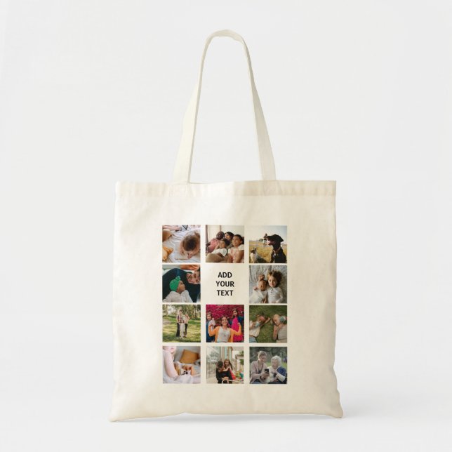 Personalised 11 Photo Collage Tote Bag (Front)