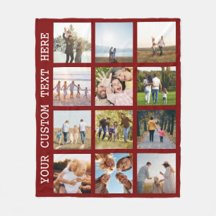 Personalised 12 Photo Collage Fleece Blanket