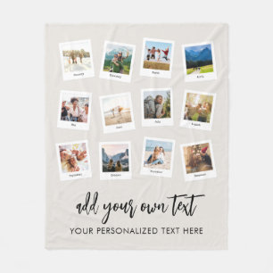 Personalised 12 Photo Collage Fleece Blanket