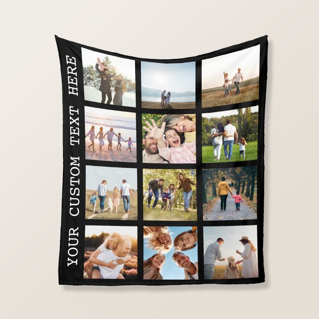 Personalised 12 Photo Collage Fleece Blanket (Creator Uploaded)